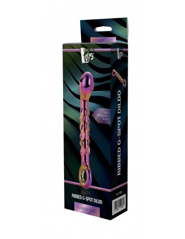 Szklany Stymulator Punktu G Glamour Glass Ribbed G-Spot Dildo - Dilda szklane - 2