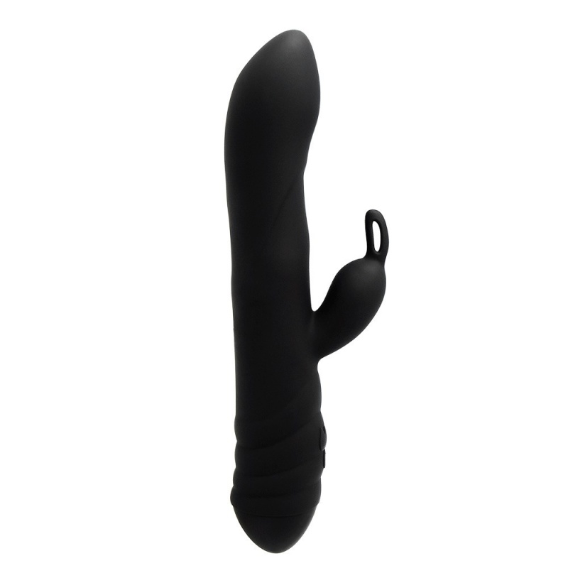 Wibrator króliczek Twister Black - system UWM, niezależna rotacja 3D, 23 cm x 4 cm - 3