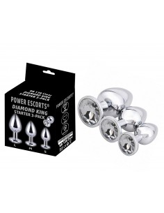 Zestaw Korków Analnych Diamond King Starter ze Zdobieniem - S,M,L - Zestawy Korków Analnych - 1 2