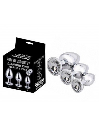 Zestaw Korków Analnych Diamond King Starter ze Zdobieniem - S,M,L - Zestawy Korków Analnych - 2