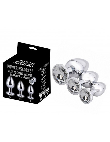 Zestaw Korków Analnych Diamond King Starter ze Zdobieniem - S,M,L - Zestawy Korków Analnych - 2