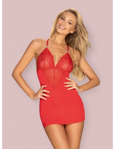 Bielizna Nocna 828-Che-1 Koszulka I Stringi Czerwona L/Xl - Koszule nocne - 3