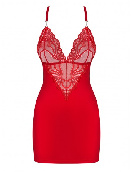 Bielizna Nocna 828-Che-1 Koszulka I Stringi Czerwona L/Xl - Koszule nocne - 5