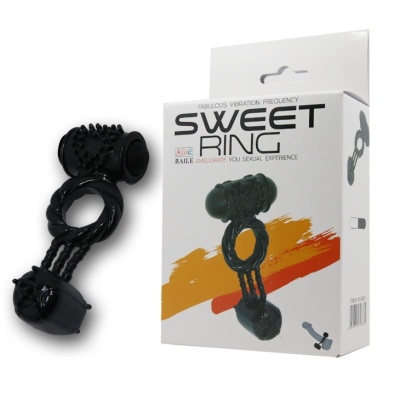 Wibrujący pierścień erekcyjny Sweet Ring teksturowany 12,5 cm - 1 2