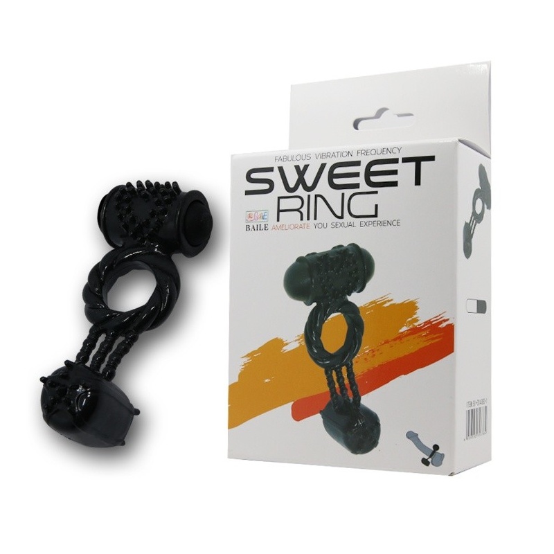Wibrujący pierścień erekcyjny Sweet Ring teksturowany 12,5 cm - 2