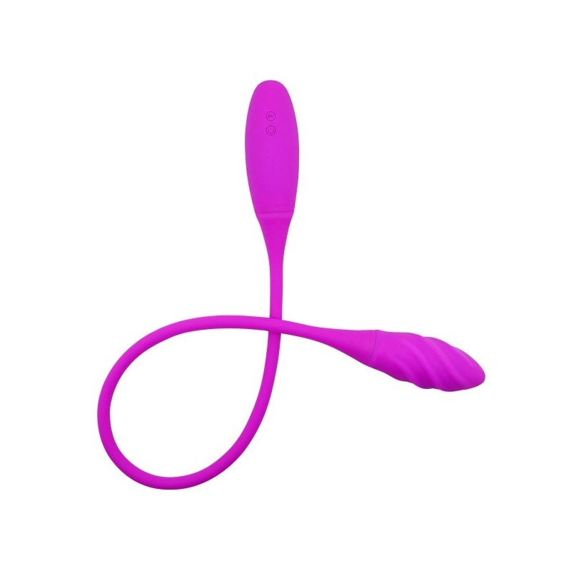 Wibrator podwójny Snaky Vibe 7 Functions - giętki silikon, 7 funkcji wibracji, długość 60 cm - 1