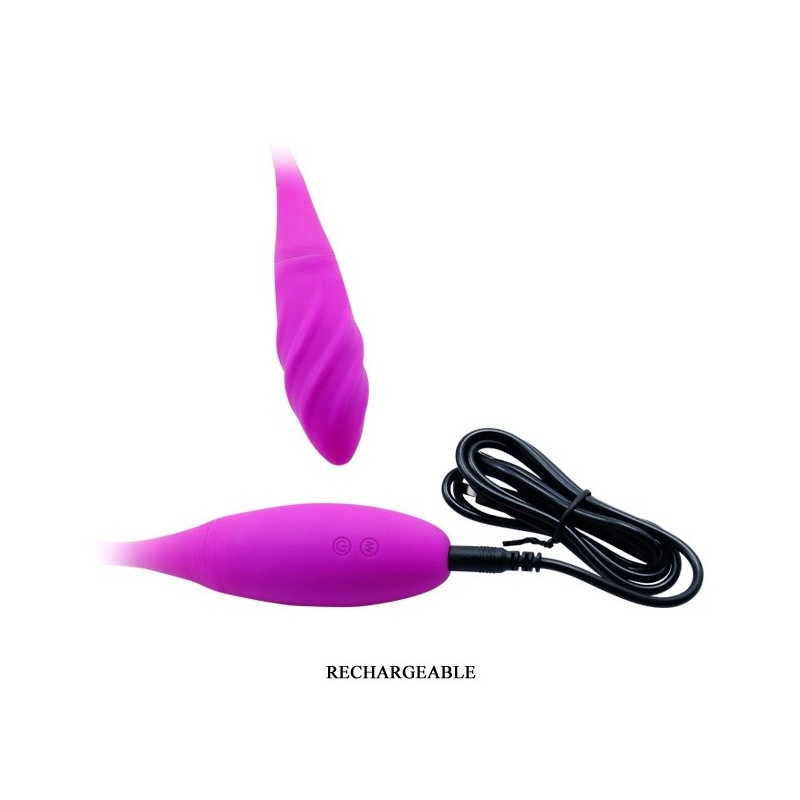 Wibrator podwójny Snaky Vibe 7 Functions - giętki silikon, 7 funkcji wibracji, długość 60 cm - 6