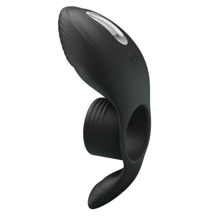 Wibrujący pierścień nasadowy BI-210198 z 11-cm ramieniem stymulującym łechtaczkę - 1