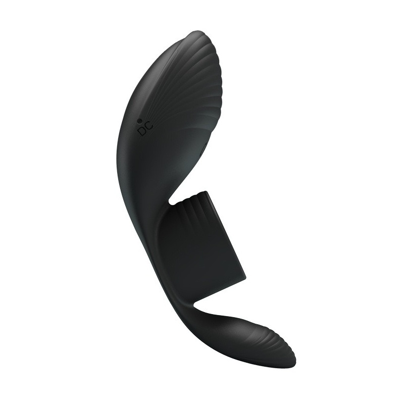 Wibrujący pierścień nasadowy BI-210198 z 11-cm ramieniem stymulującym łechtaczkę - 6