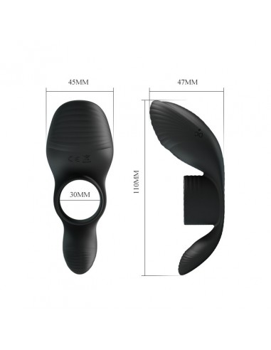 Nakładka wibracyjna  - Penis Sleeve 7 Funkcji Czarny - Pierścienie erekcyjne wibrujące - 9