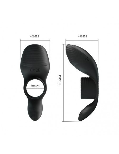 Nakładka wibracyjna  - Penis Sleeve 7 Funkcji Czarny - Pierścienie erekcyjne wibrujące - 9