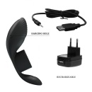 Wibrujący pierścień nasadowy BI-210198 z 11-cm ramieniem stymulującym łechtaczkę - 11