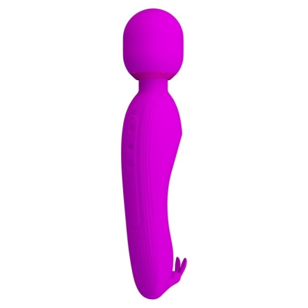 Curtis — Silikonowy masażer różdżkowy z uszami króliczka, 7 trybów wibracji, 23,1 cm - 1