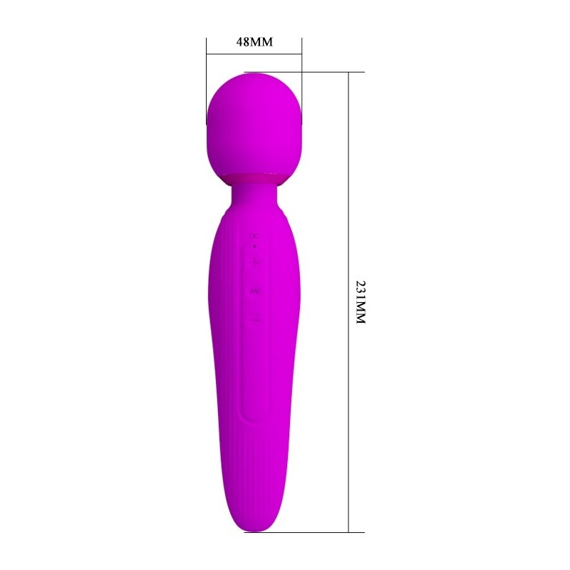 Curtis — Silikonowy masażer różdżkowy z uszami króliczka, 7 trybów wibracji, 23,1 cm - 8