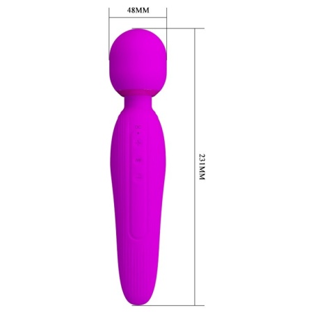 Curtis — Silikonowy masażer różdżkowy z uszami króliczka, 7 trybów wibracji, 23,1 cm - 8