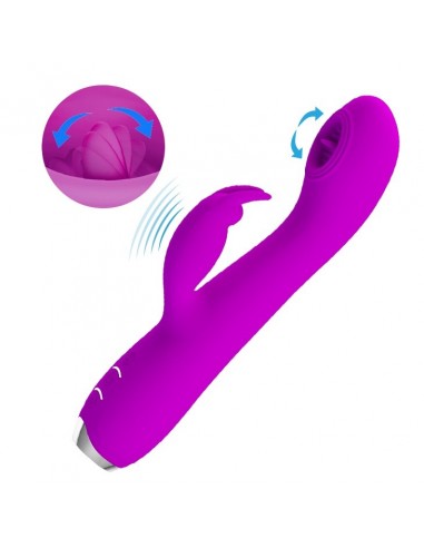 Wibrator królik - RACHEL 3 fale impulsu 12 Funkcji wibracji Purple - Wibratory Króliczki - 1