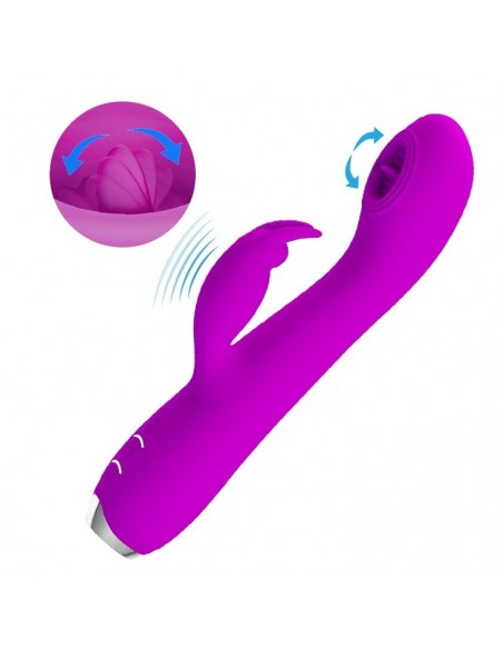 Wibrator królik - RACHEL 3 fale impulsu 12 Funkcji wibracji Purple - Wibratory Króliczki - 1