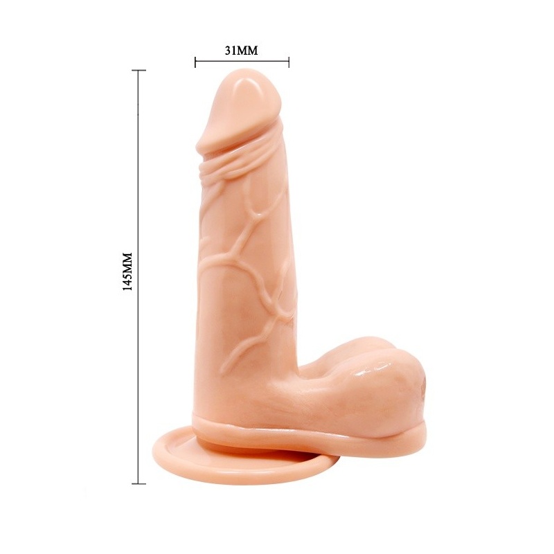 Dildo Barbara Genie z funkcją wibracji i rotacji, 14,5 cm - 5