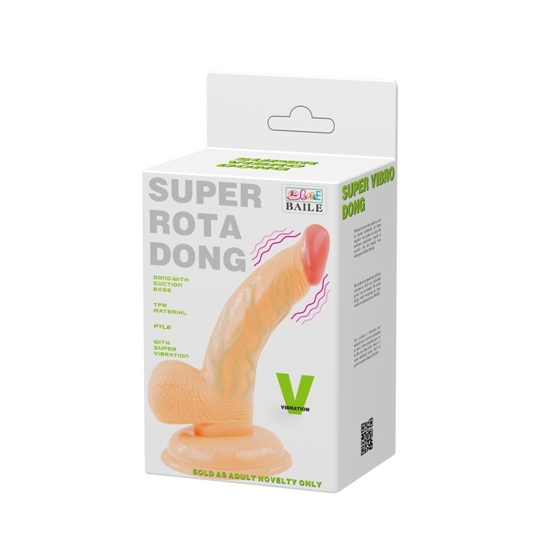 Dildo Super Rota Dong z rotacją i wibracją o długości 14,5 cm - 7