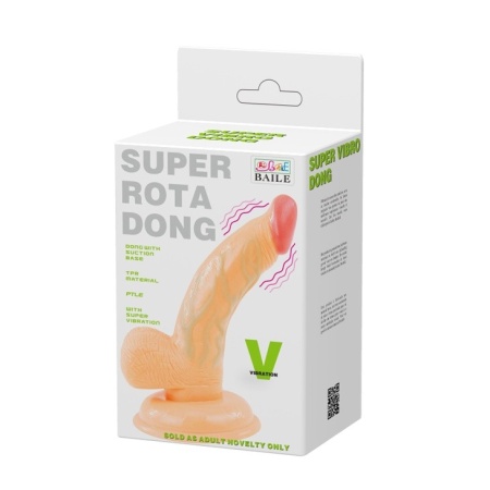 Dildo Super Rota Dong z rotacją i wibracją o długości 14,5 cm - 7