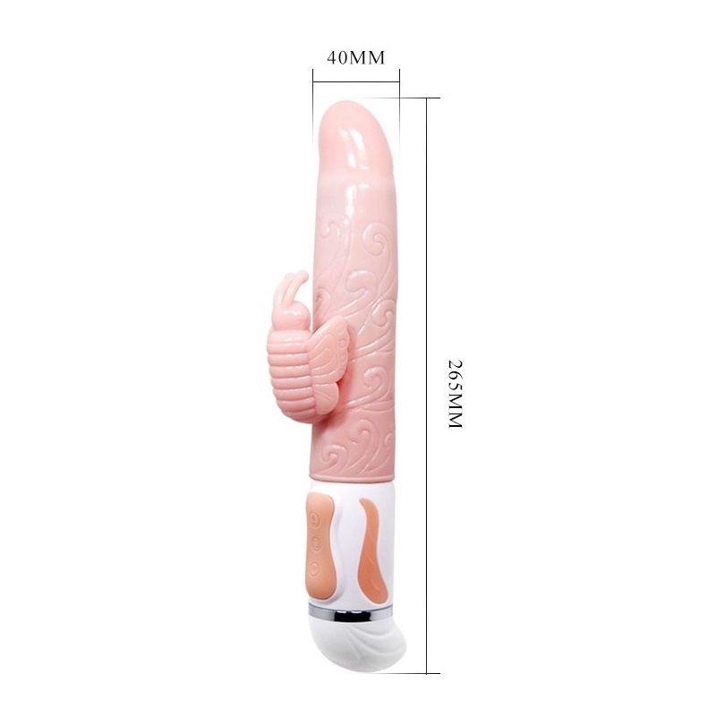 Wibrator króliczek Hot Butterfly — 12 funkcji wibracji, 4 tryby obrotu, podgrzewanie do 48°C, USB, wymiary opakowania 270 × 95 × - 4