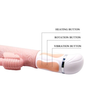Wibrator króliczek Hot Butterfly — 12 funkcji wibracji, 4 tryby obrotu, podgrzewanie do 48°C, USB, wymiary opakowania 270 × 95 × - 5