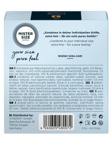 Prezerwatywy Wegańskie Mister Size 53Mm 3 Szt. - Prezerwatywy wegańskie - 3