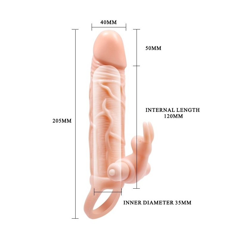 Nakładka na penisa Brave Man 10 Vibraton z wibracjami i przedłużeniem +5 cm - 5