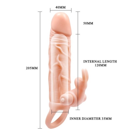 Nakładka na penisa Brave Man 10 Vibraton z wibracjami i przedłużeniem +5 cm - 5