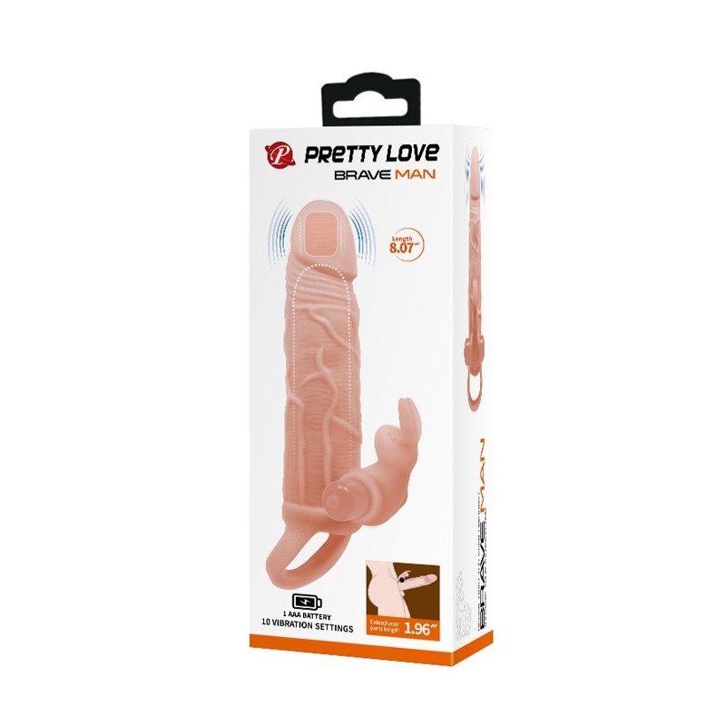 Nakładka na penisa Brave Man 10 Vibraton z wibracjami i przedłużeniem +5 cm - 8