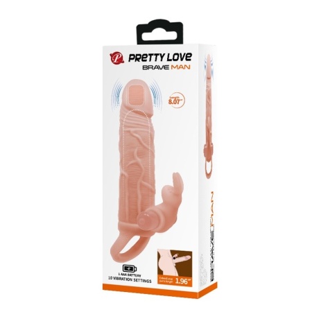 Nakładka na penisa Brave Man 10 Vibraton z wibracjami i przedłużeniem +5 cm - 8