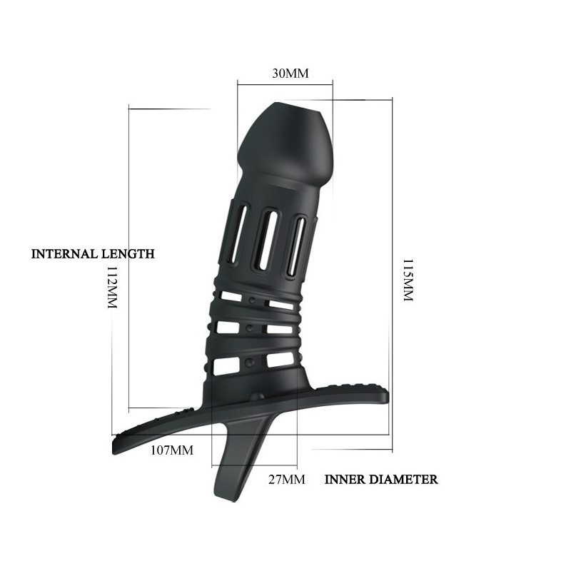 Rękaw na penisa Hercules z pętlą na jądra 15,5 cm - 6