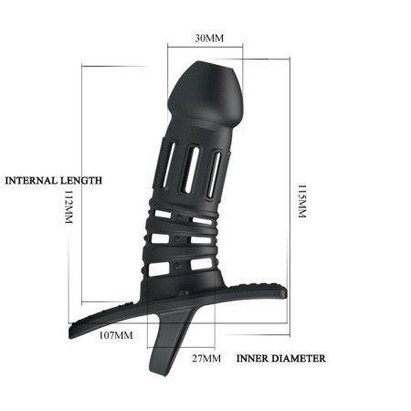Rękaw na penisa Hercules z pętlą na jądra 15,5 cm - 6