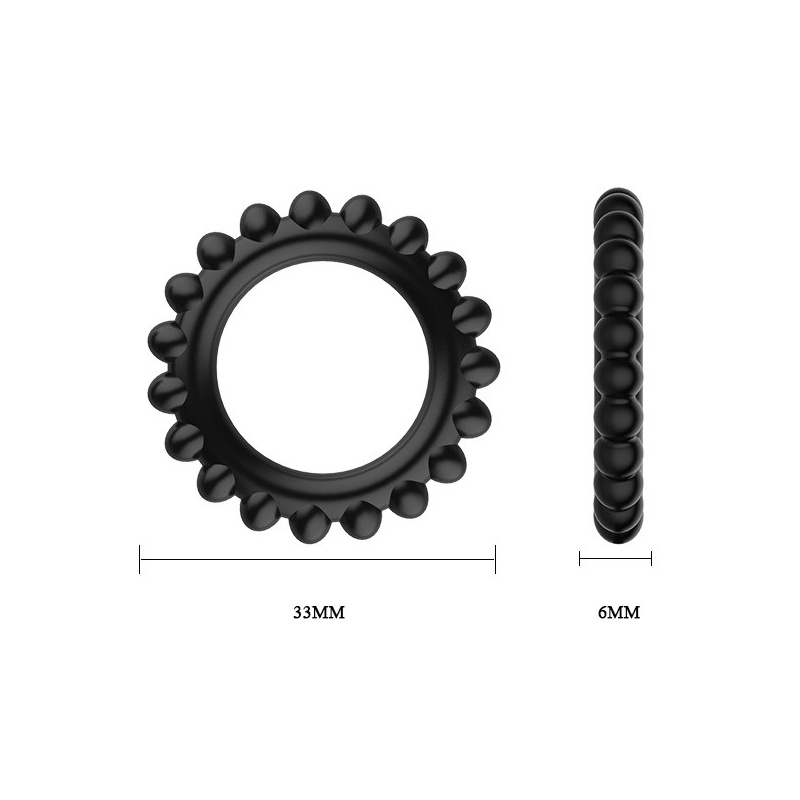 Zestaw pierścieni erekcyjnych TITAN three ring set z wypustkami - 3 średnice: 3,3 / 3,8 / 4,4 cm - 5