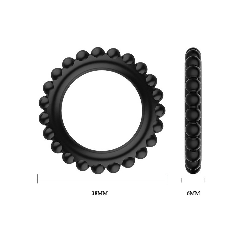 Zestaw pierścieni erekcyjnych TITAN three ring set z wypustkami - 3 średnice: 3,3 / 3,8 / 4,4 cm - 6