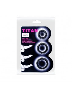 Zestaw pierścieni erekcyjnych Baile -Titan  Three Ring Set - Pierścienie erekcyjne niewibrujące - 1 2