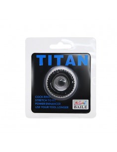 Pierścień erekcyjny Baile- Titan Cocck Ring Black - Pierścienie erekcyjne niewibrujące - 1 2