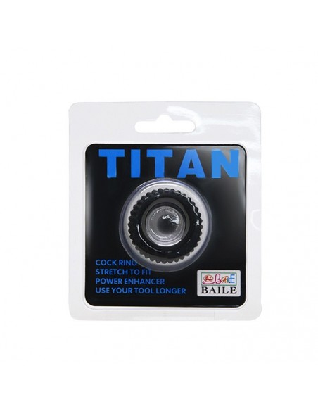 Pierścień erekcyjny Baile- Titan Cocck Ring Black - Pierścienie erekcyjne niewibrujące - 2