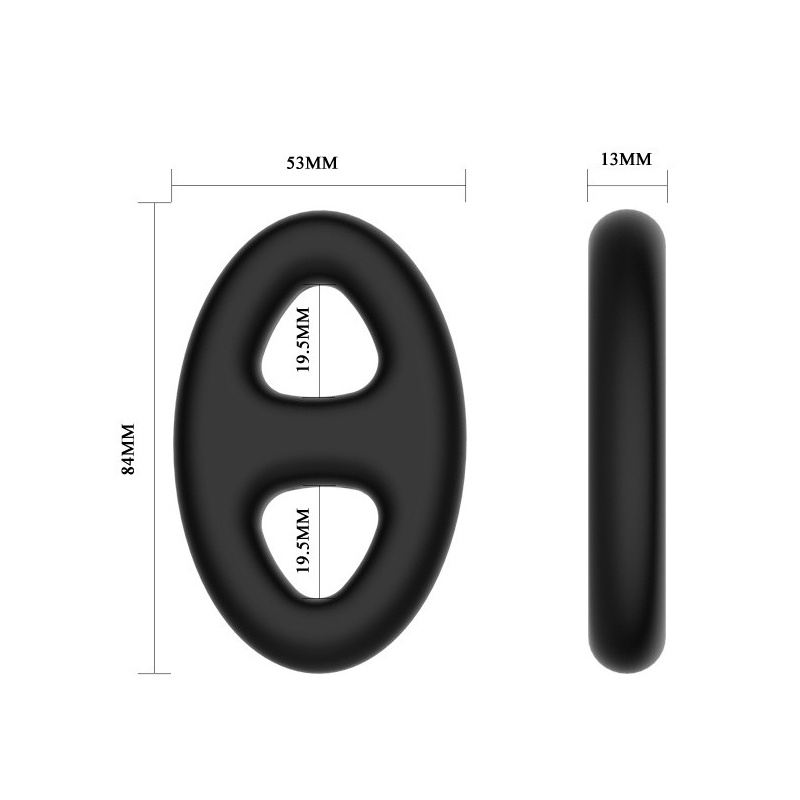 Pierścień na penisa Super Soft Silicone - elastyczny, 11 × 7 cm - 5