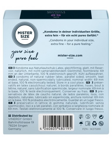 Prezerwatywy Wegańskie Mister Size 69Mm 3 Szt. - Prezerwatywy wegańskie - 3