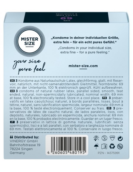 Prezerwatywy Wegańskie Mister Size 69Mm 3 Szt. - Prezerwatywy wegańskie - 3