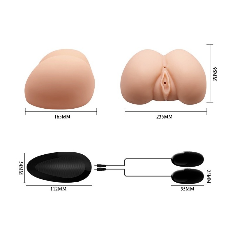 Realistyczny masturbator Judy Vibrating z wibracją i podwójnym kanałem, 23,5 × 16,5 × 9,5 cm - 8