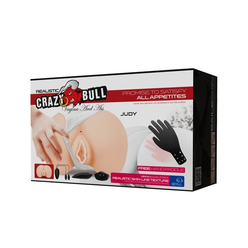 Realistyczny masturbator Judy Vibrating z wibracją i podwójnym kanałem, 23,5 × 16,5 × 9,5 cm - 11