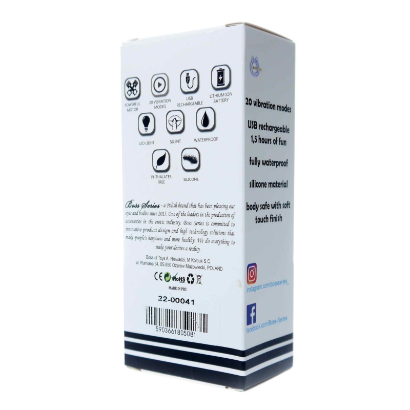 Stymulator Rechargeable Mini Masager USB 20 funkcji – niebieski - 22
