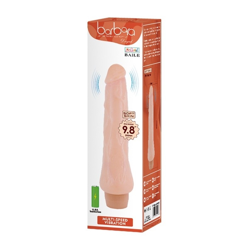 Wibrator dildo Barbara Dryad: obrotowa regulacja wibracji, długość całkowita 24,9 cm - 7