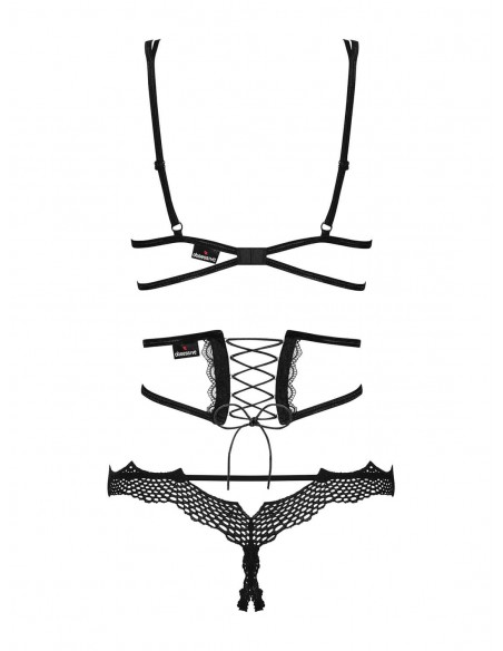 Komplet Bielizny Bravelle 3-Częściowy Czarny L/Xl - Komplety bielizny erotycznej - 6