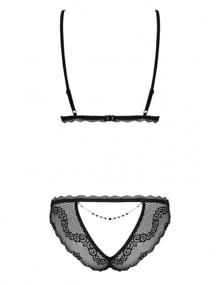 Komplet Bielizny Millagro 2-Częściowy Czarny  S/M - Komplety bielizny erotycznej - 6