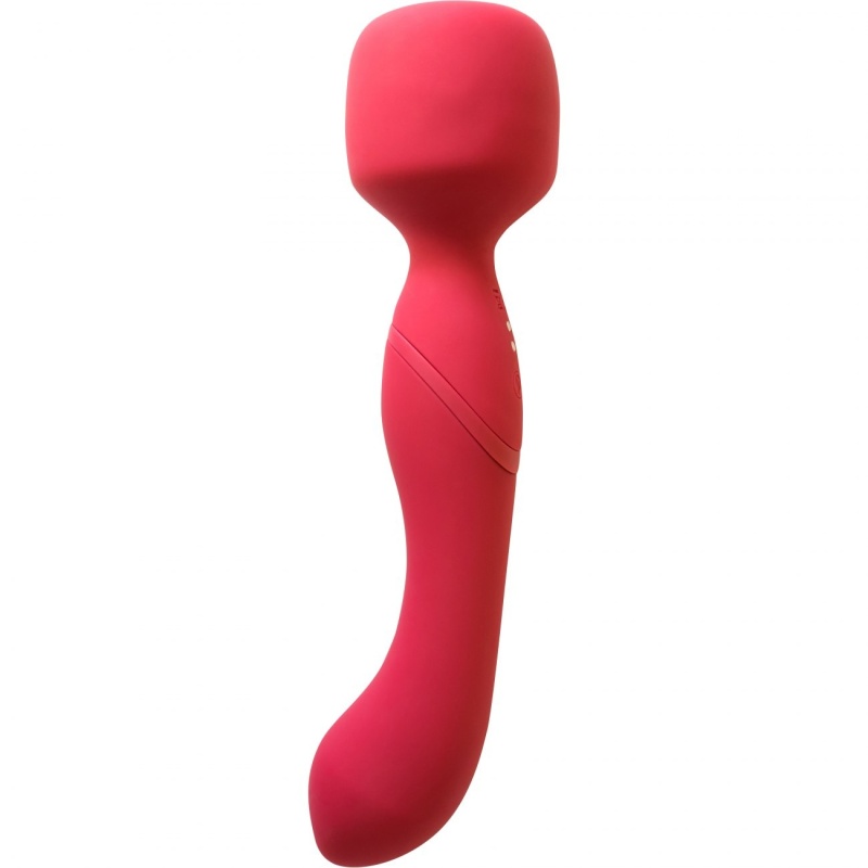 Heating Wand Red - dwustronna różdżka wibracyjna z podgrzewaniem do 42°C, 22 cm, 2 silniki Vonda, IPX7 - 2