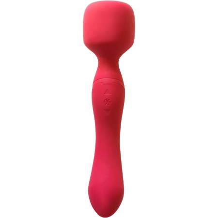 Heating Wand Red - dwustronna różdżka wibracyjna z podgrzewaniem do 42°C, 22 cm, 2 silniki Vonda, IPX7 - 3
