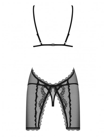 Bielizna Nocna Millagro Koszulka I Stringi Czarna  S/M - Koszule nocne - 6